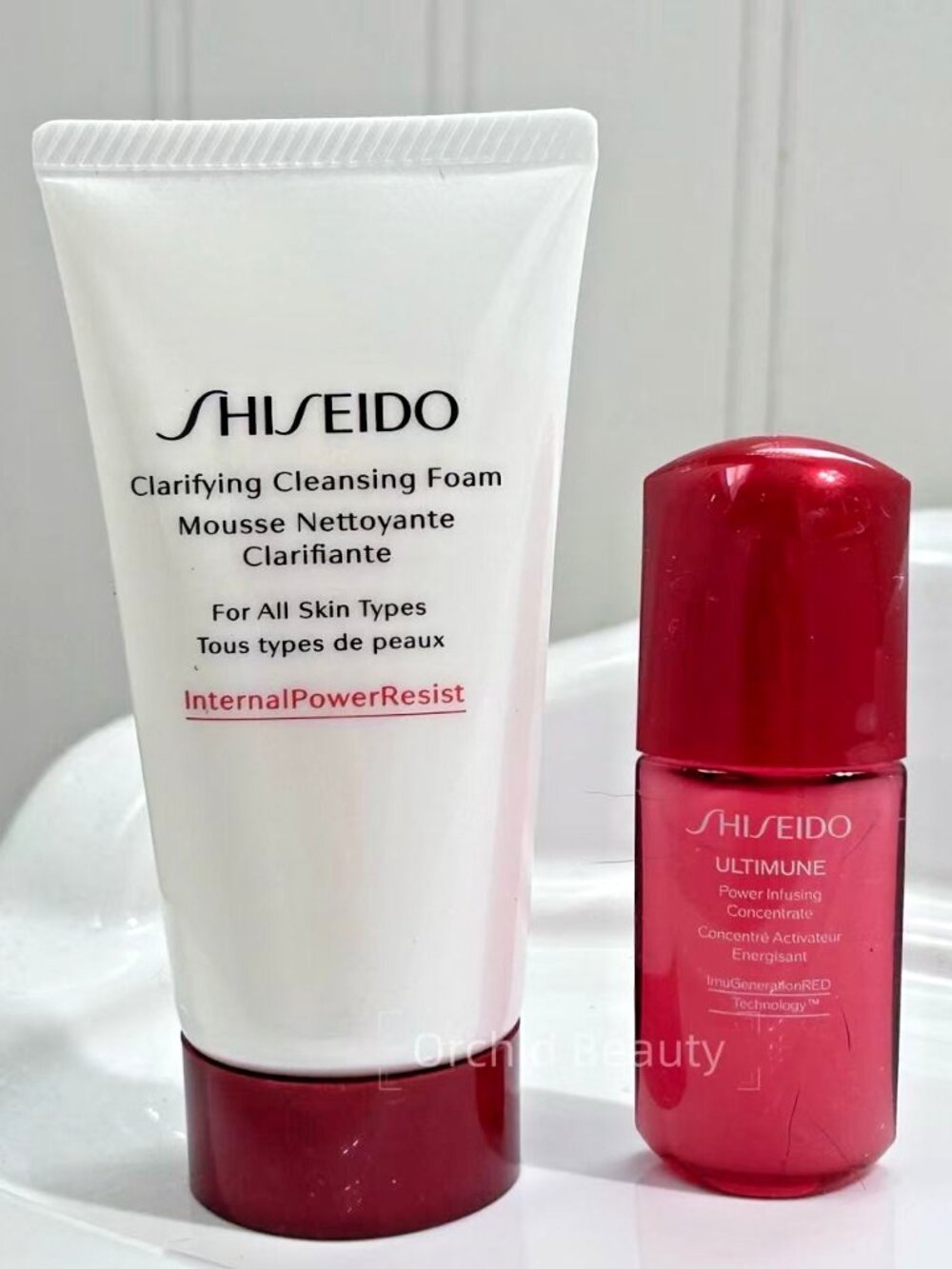 New Shiseido Foam Cleanser & Ultimune Concentrate Serum Travel Size 50 ml+ 10 ml